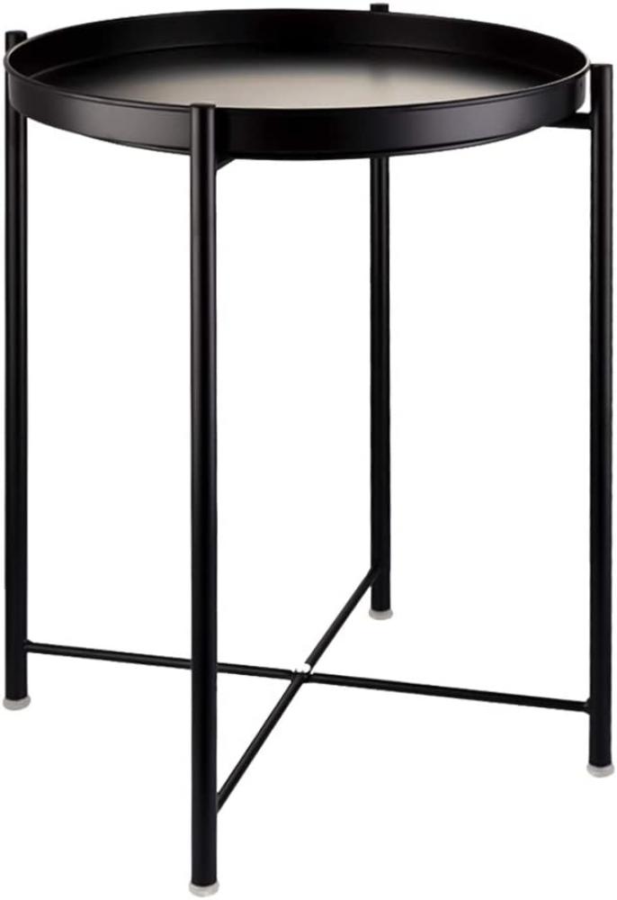 Folding metal side table