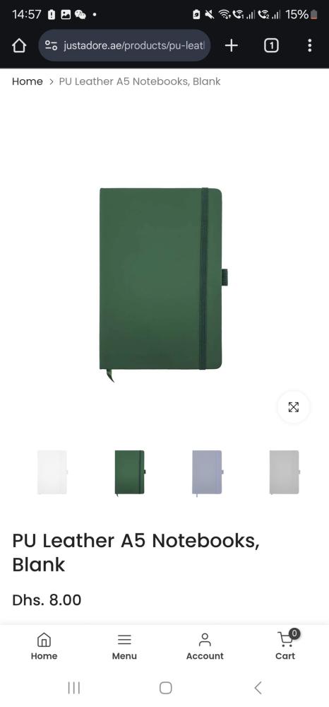 Dark Green Rubber Notebook A5 size