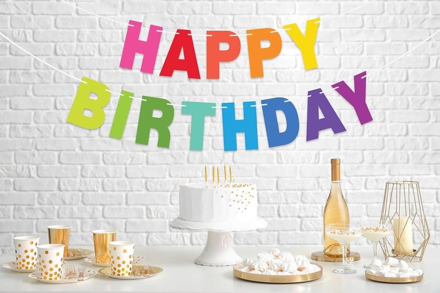 لافتة Happy Birthday معلقة جاهزة لون متعدد الألوان 3 متر - هبة