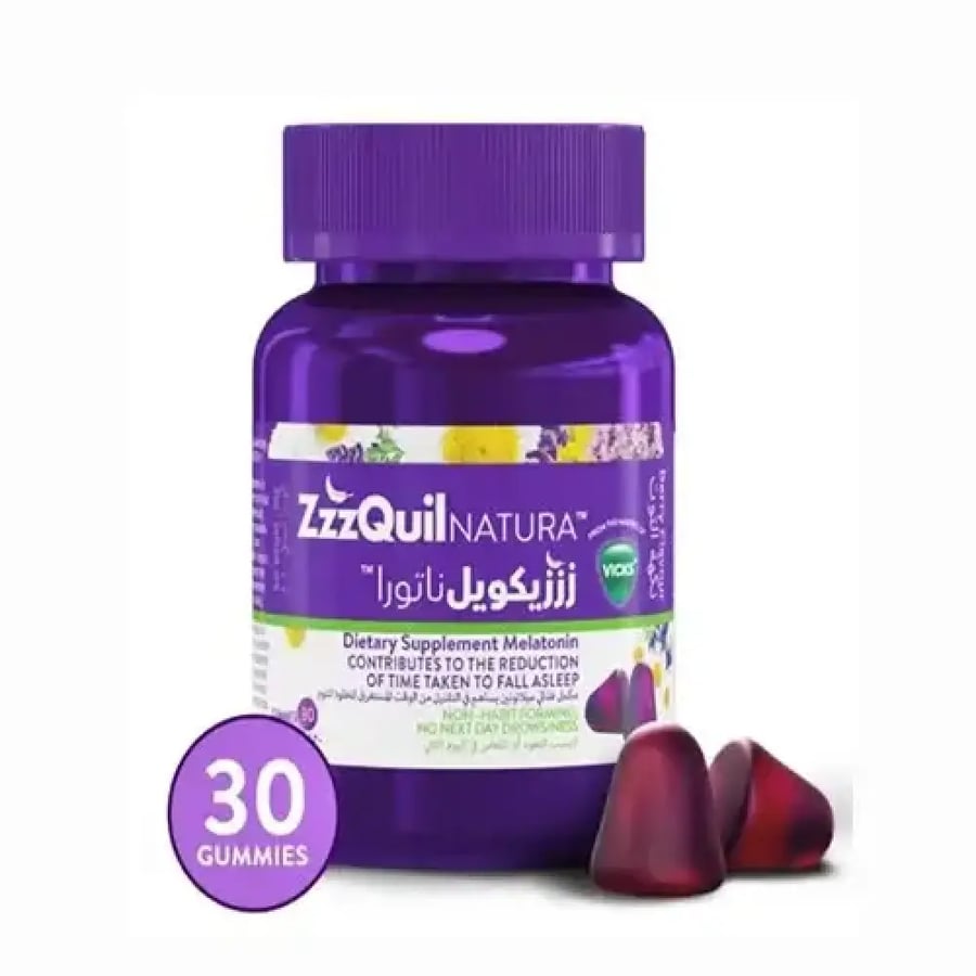 زززيكويل ناتورا مكمل غذائي ميلاتونين 30 حلوى مضغ