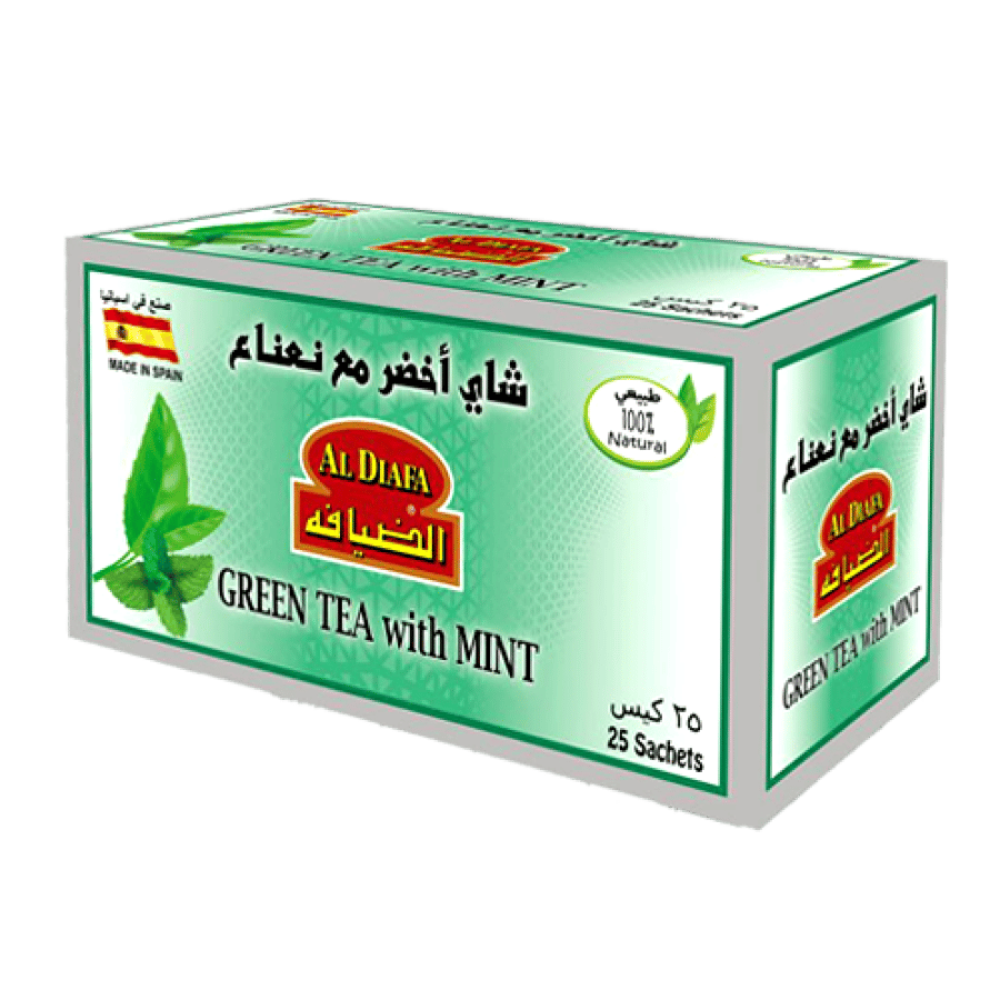 الضيافة أكياس أعشاب الشاي الأخضر مع النعناع 25 ظرف