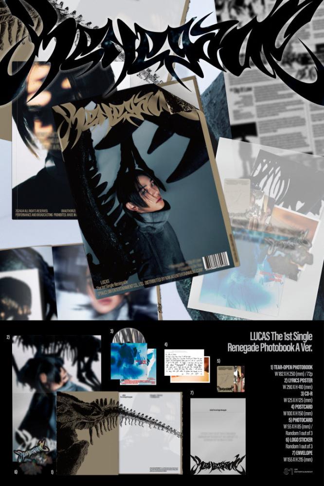 LUCAS - [RENEGADE] 1st Single Album PHOTO BOOK RANDOM Version