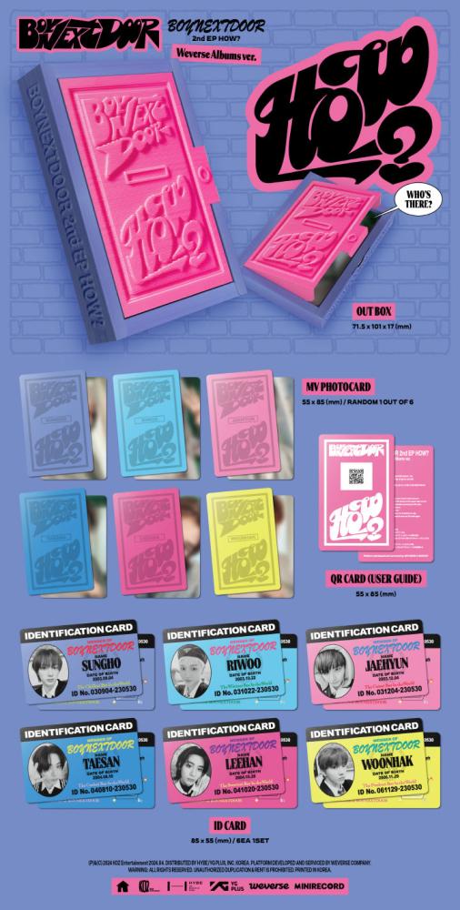 BOYNEXTDOOR - [HOW?] 2nd EP Album WEVERSE ALBUMS Version