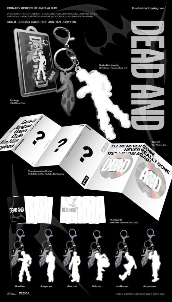 Xdinary Heroes - [DEAD AND] 8th Mini Album ILLUSTRATION KEYRING RANDOM Version