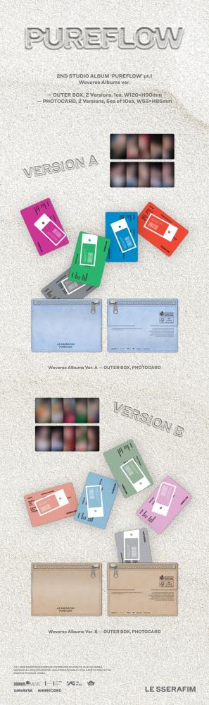 LE SSERAFIM - [PUREFLOW PT.1] 2nd Studio Album WEVERSE ALBUMS RANDOM Version
