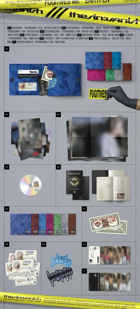 ENHYPEN - [THE SIN : VANISH] 7th Mini Album FUGITIVES RANDOM Version