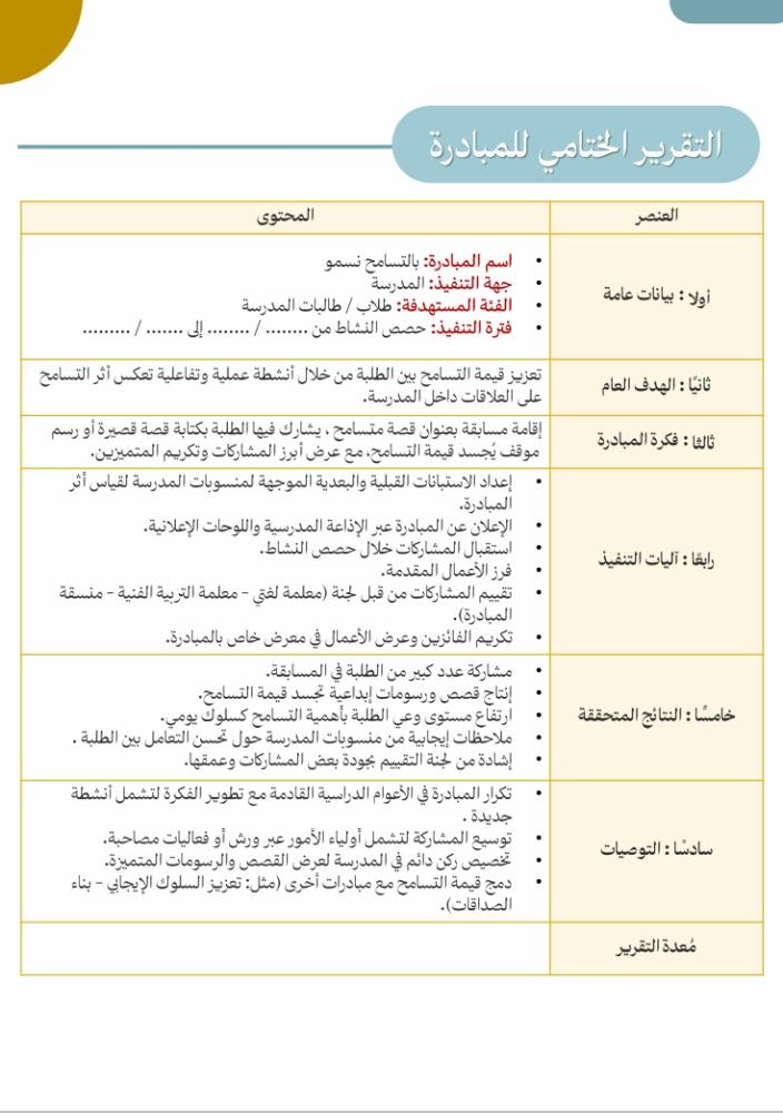 مبادرة بالتسامح نسمو - مناسبة لجميع المراحل الدراسية