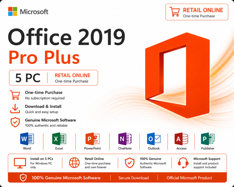 Office 2019 Pro Plus 5PC [Retail Online]