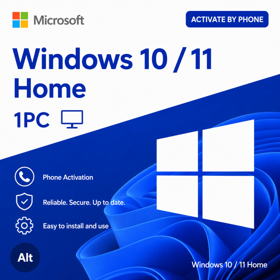 Windows 10 / 11 Home 1PC [Activate by Phone]
