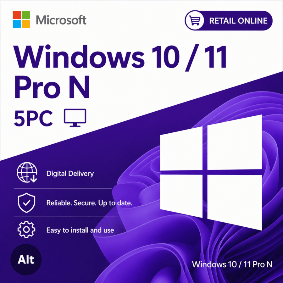 Windows 10 / 11 Pro N 5PC [Retail Online]