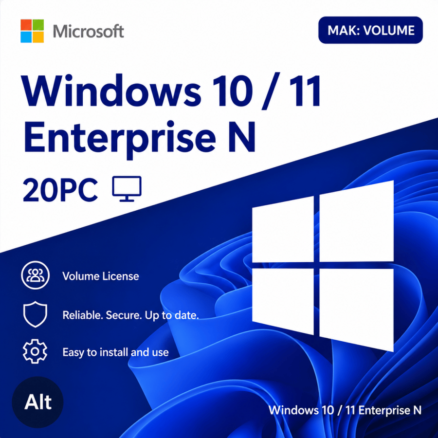 Windows 10 / 11 Enterprise N 20PC [MAK:Volume]