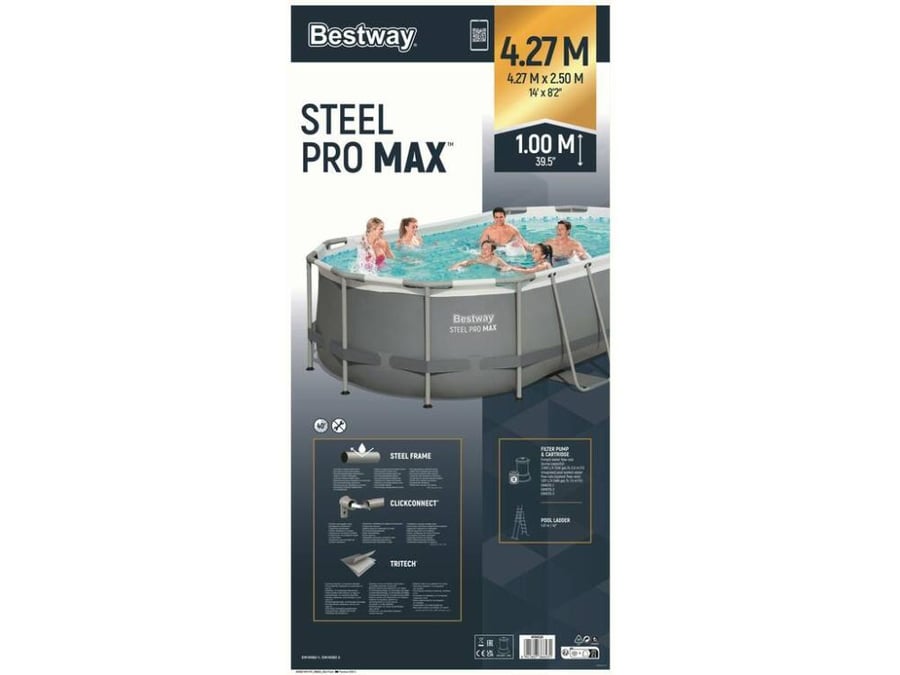 مسبح Bestway Steel Pro Max البيضاوي 4.27 م × 2.50 م × 1.00 م