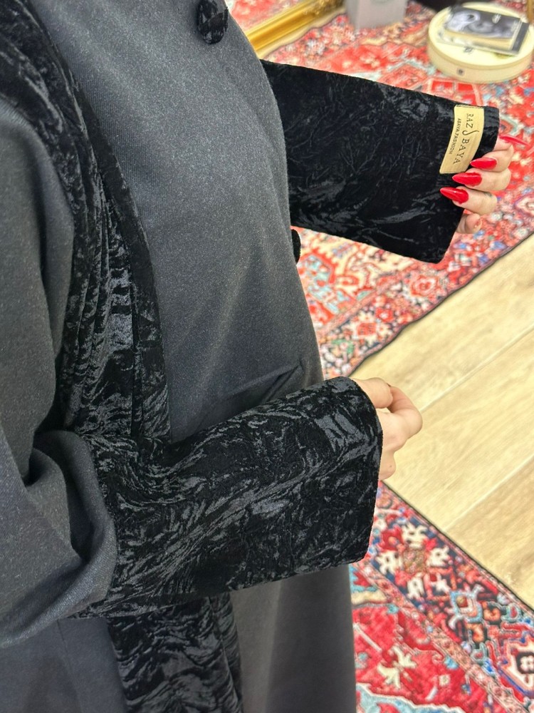 قماش جوخ مع دانتيل شتوي مع طرحتها