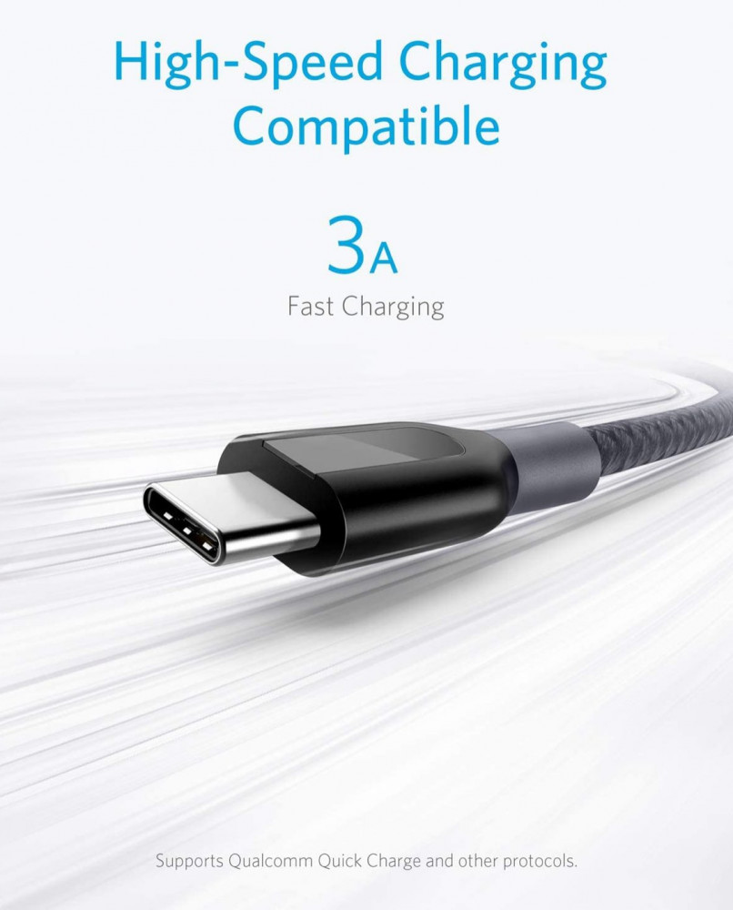 كيبل تايب سي USB Type C من شركه انكر 3 حبات بطول 1.8