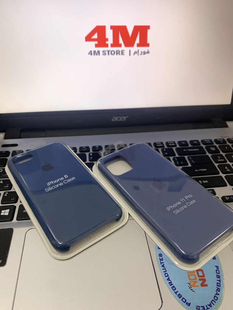 كفر ايفون 7 كحلي -  كفر ايفون 8 كحلي سليكون Navy silicone case for iPhone 8