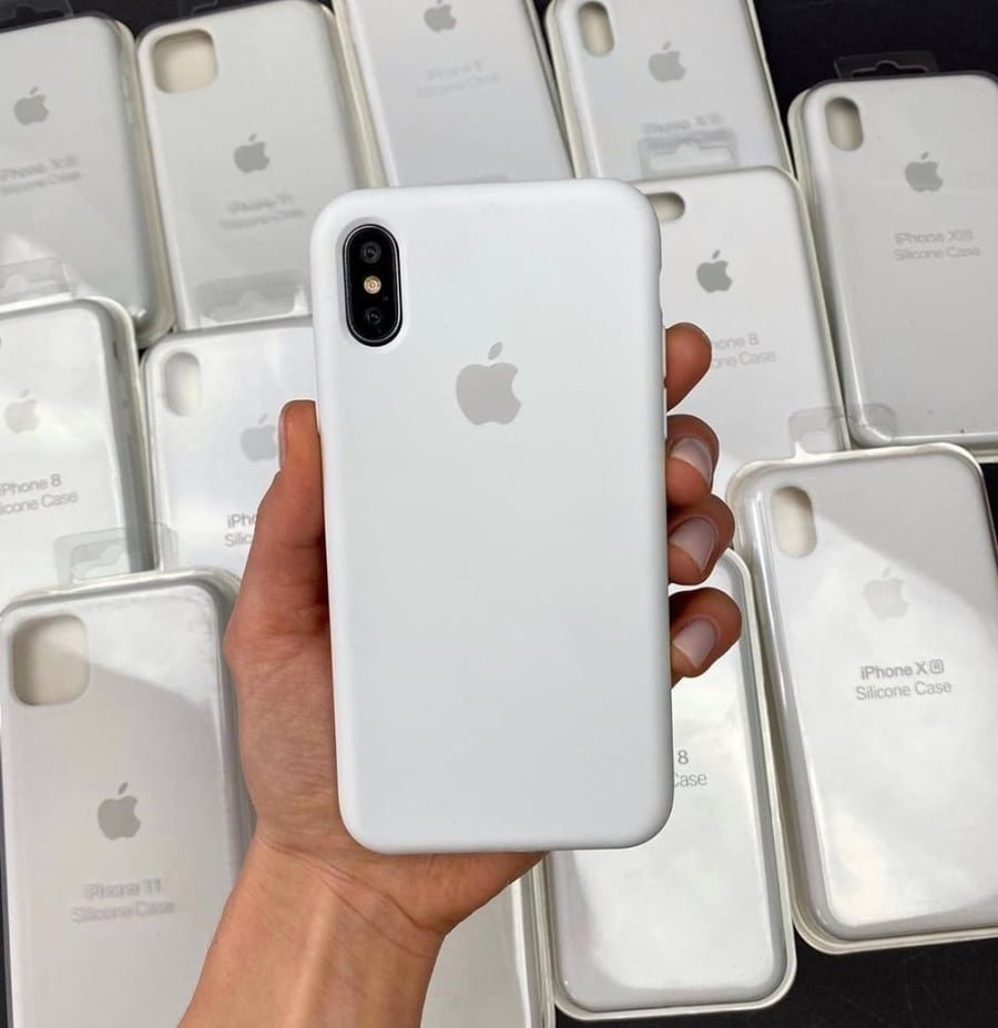 كفر ايفون اكس ار ابيض سليكون White silicone case for iPhone XR