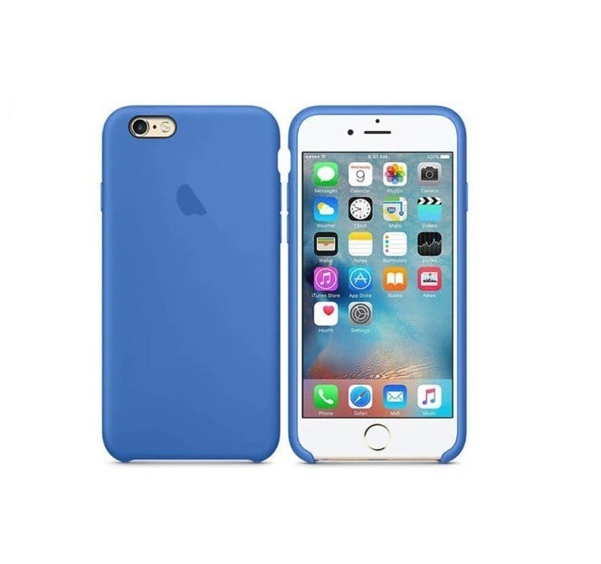 كفر ايفون 6 بلس سليكون أزرق  Blue silicone case for iPhone 6 Plus