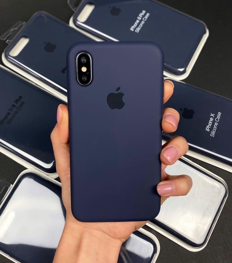 كفر ايفون 14 كحلي سليكون ميدنايت 14 Midnight silicone case for iPhone