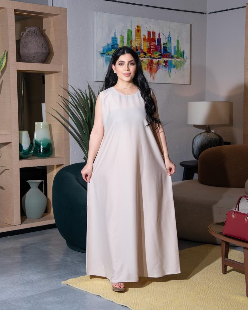 فستان عباية داخلى لون بيج