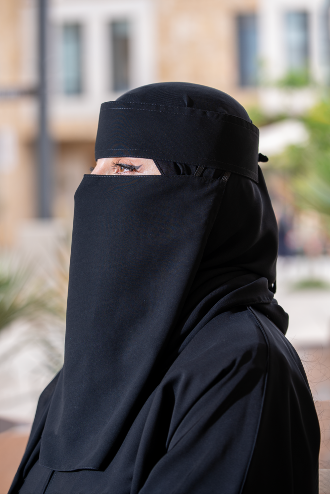نقاب بحريني دبل مطاط ربطة صغير