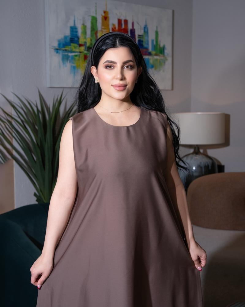 فستان عباية داخلى لون بني