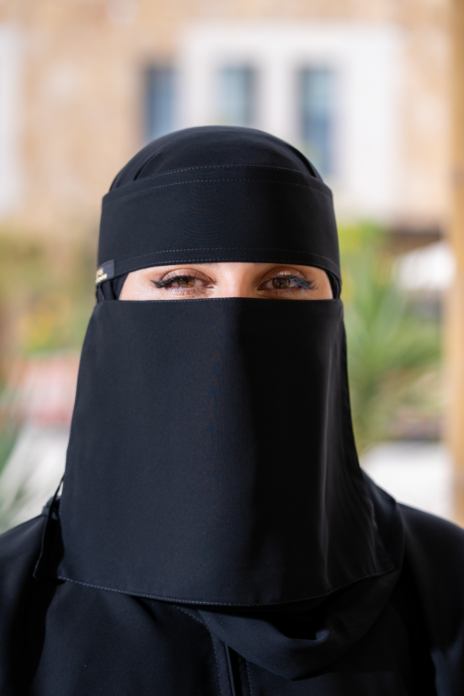 نقاب بحريني قصير دبل مطاط