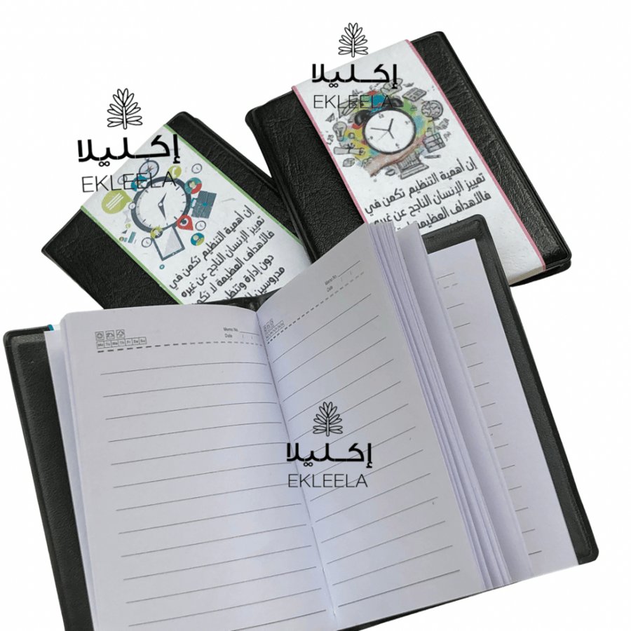 ‎توزيعات دفتر ملاحظات حجم صغير بثيم ورقي عن تنظيم الوقت ( 12 قطعه )