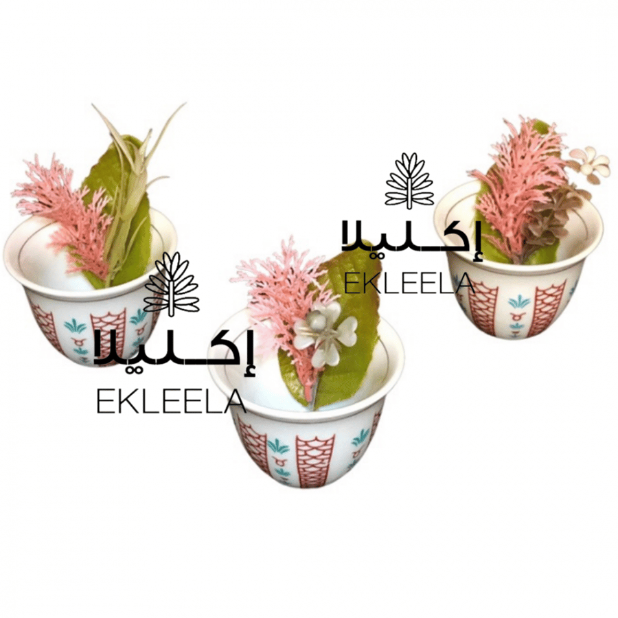توزيعات فناجين سيراميك بنقوش شعبيه /عيديات / عيدية كبار  ( 12 فنجان )