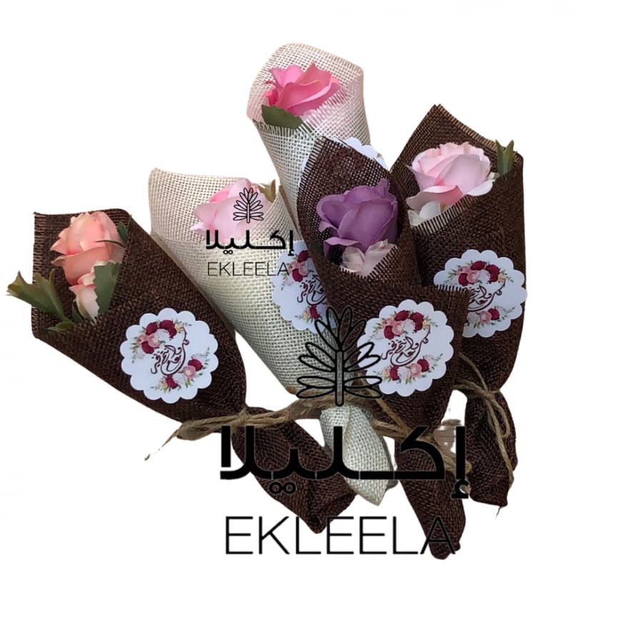 Small size artificial flower mini bouquet, assorted colors and shapes (12 bouquets)