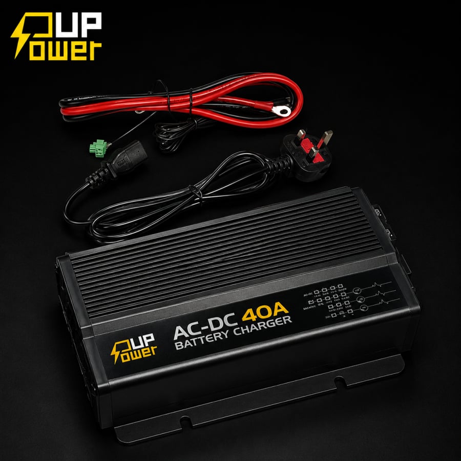 شاحن بطارية ليثيوم منزلي 40A - من 220V إلى 12V من PowerUp
