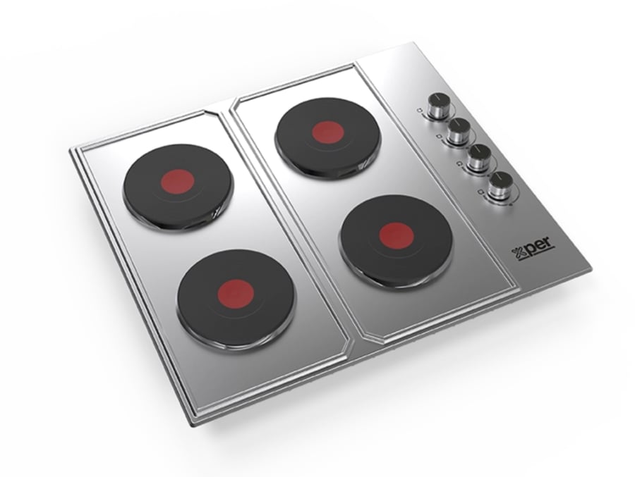 Xper Electric Hob - 58 cm Built-in Surface Xper Electric Built-in 58 cm 4 Burners Turkish Stone Steel - XPBH60E - Made in China XPBH60E