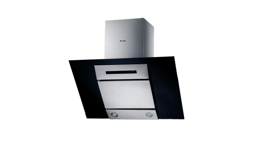 Alba 90cm Wall Mounted Kitchen Hood, Steel and Glass CCH5190SS