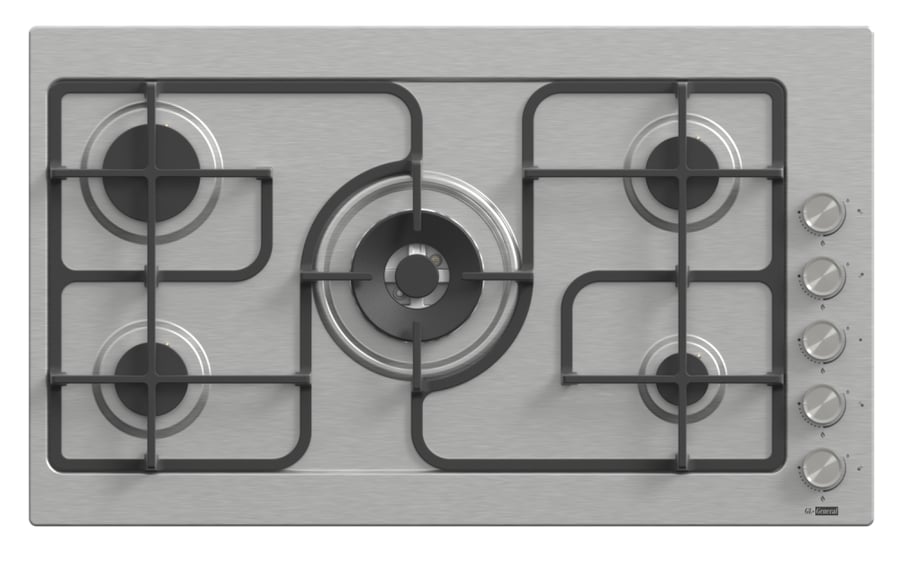 موقد بيلت ان  90*60 سم جل جينرال      غاز شعلة كبيرة وسطية 5 عيون مفاتيح جانبية  صنع في تركيا ST008