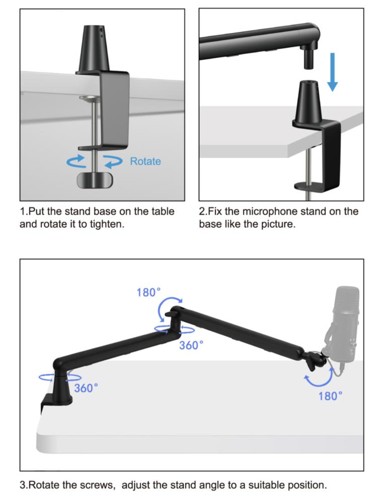 Black microphone holder