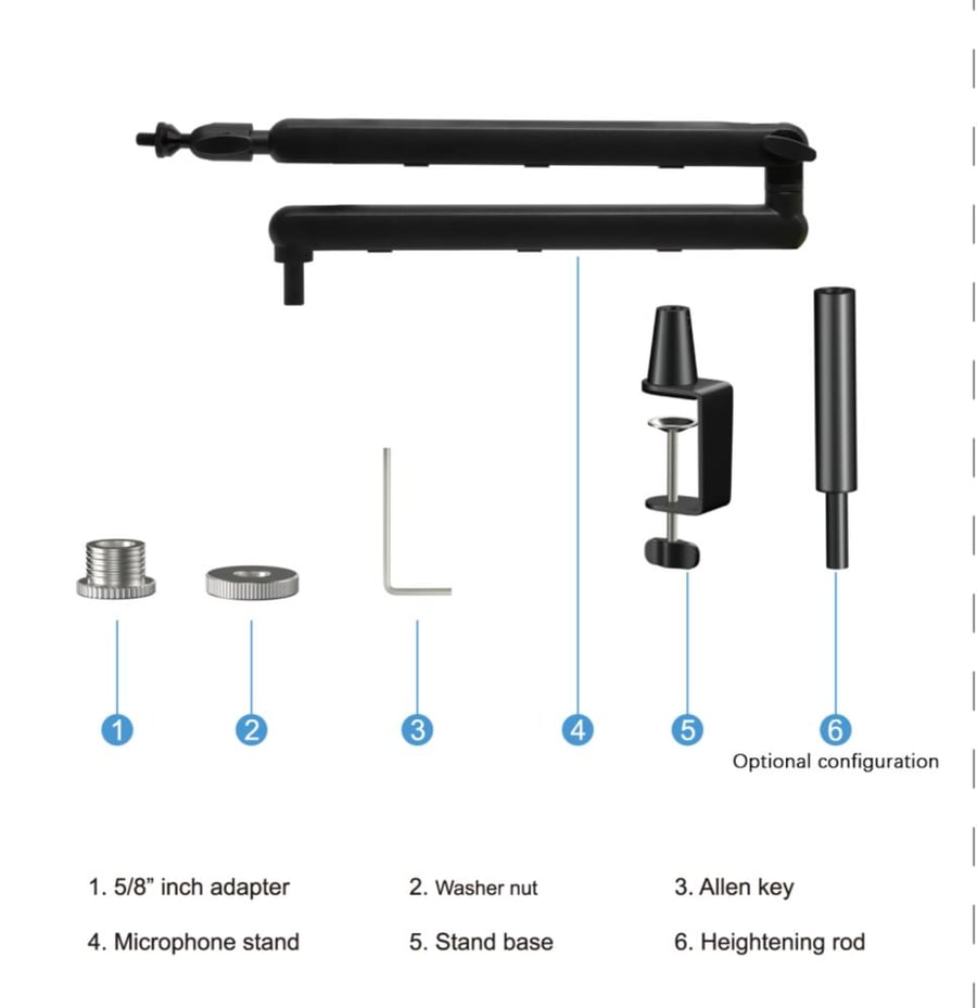 Black microphone holder