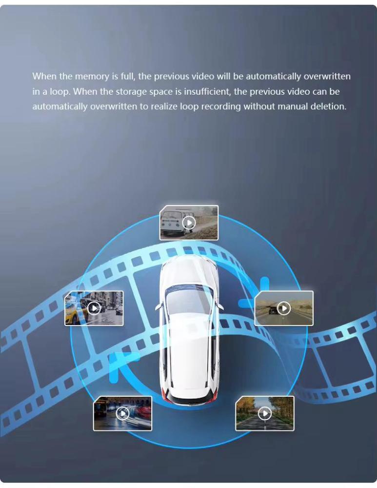 Front and rear dash camera 1080P touch screen