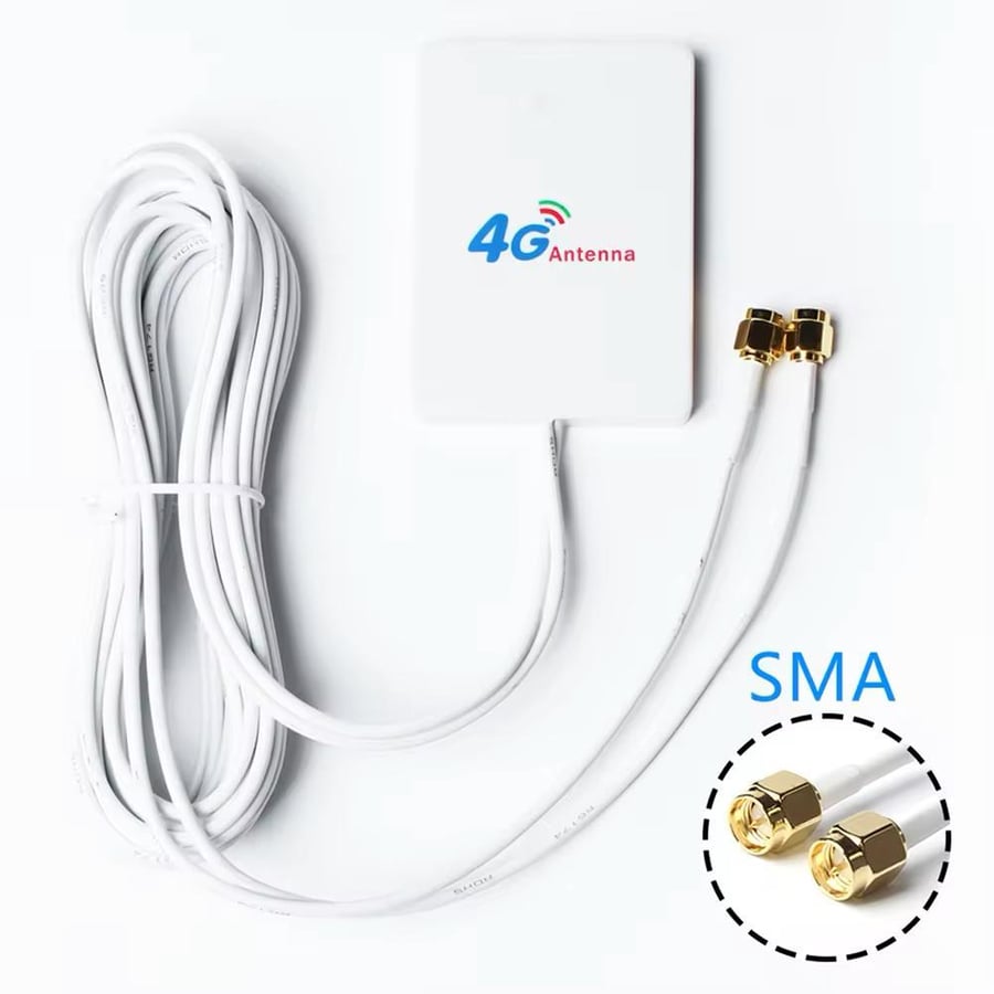 مقوي إشارة شبكة جميع انواع الراوتر قوة 88dbi    يكون فيه خلف المودم مخرجين  انتل 4G 28dbi يثبت بزجاج النافذه يوجد لاصق خلف المقوي بزجاج النافذه
