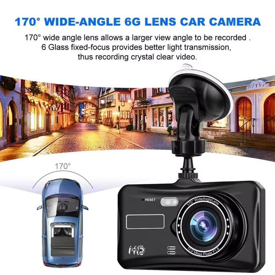 Front and rear dash camera 1080P touch screen