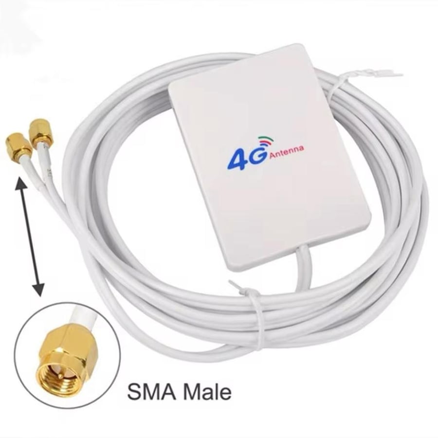 مقوي إشارة شبكة جميع انواع الراوتر قوة 88dbi    يكون فيه خلف المودم مخرجين  انتل 4G 28dbi يثبت بزجاج النافذه يوجد لاصق خلف المقوي بزجاج النافذه