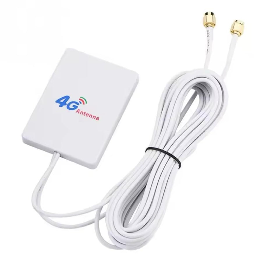 مقوي إشارة شبكة جميع انواع الراوتر قوة 88dbi    يكون فيه خلف المودم مخرجين  انتل 4G 28dbi يثبت بزجاج النافذه يوجد لاصق خلف المقوي بزجاج النافذه