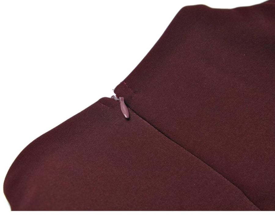Elegant burgundy dress with long sleeves