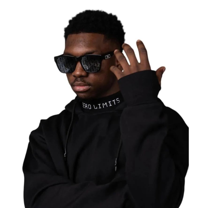 BLACK HOODIE HIGH NECK - هودي اسود مع رقبة عالية