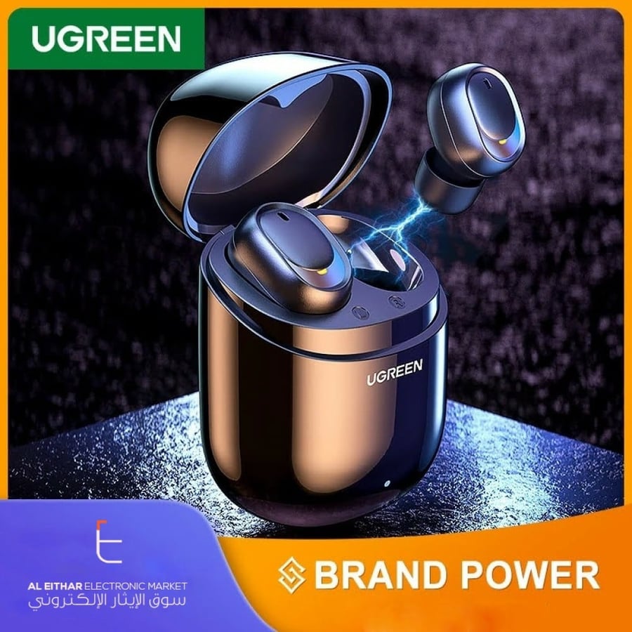 يوجرين | سماعة بلوتوث اسود UGREEN | Bluetooth Earphone TWS v5.0