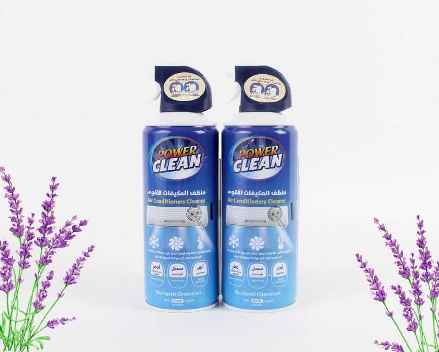 عبوتين بور كلين منظف مكيفات 400 مل Power Clean 400Ml