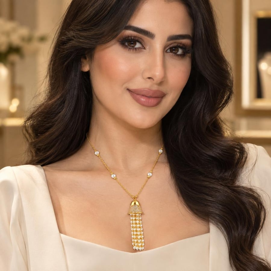 سبحة ذهب عيار 21 بتصميم لؤلؤ فاخر