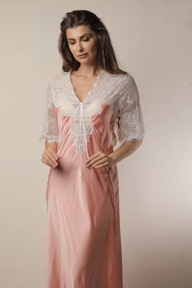 قميص طويل ساتان من Leydia - 17006L