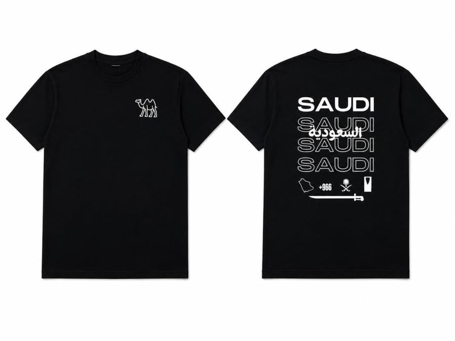 تيشيرت السعوديه بتصميم عاكس