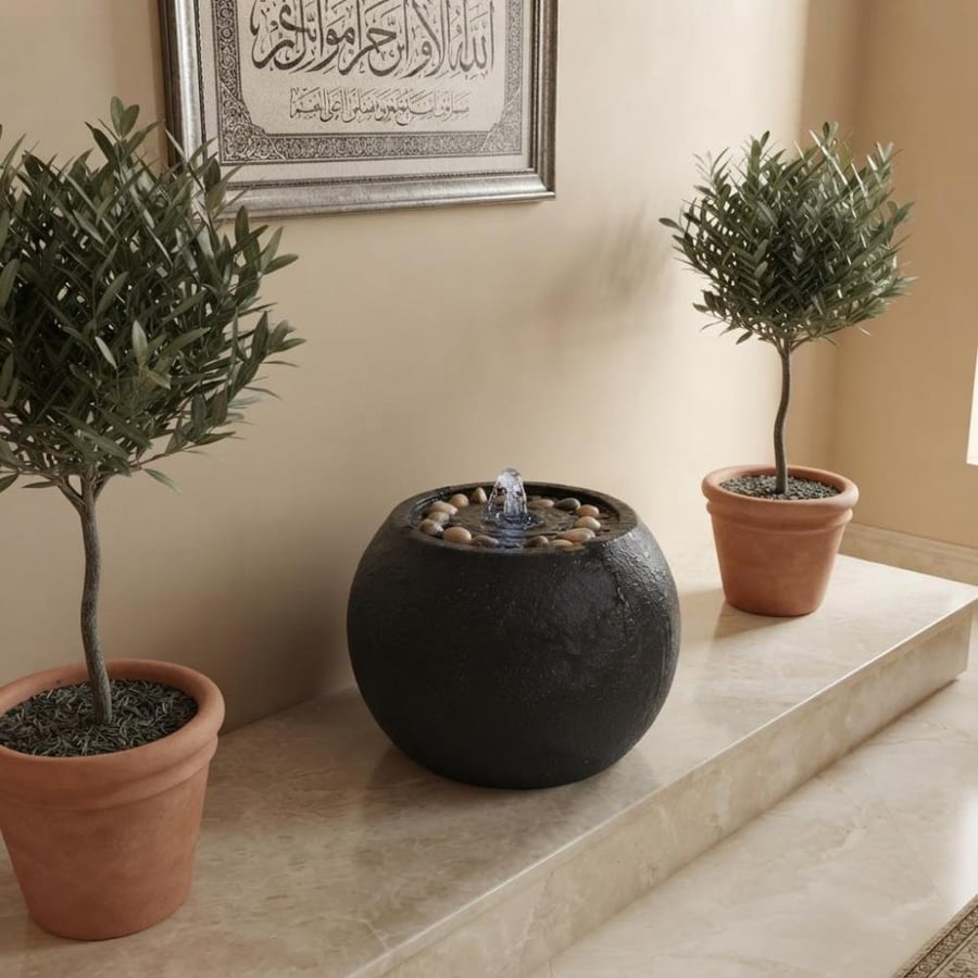 نافوره فايبر كرويه اضاءة داخليه صغير