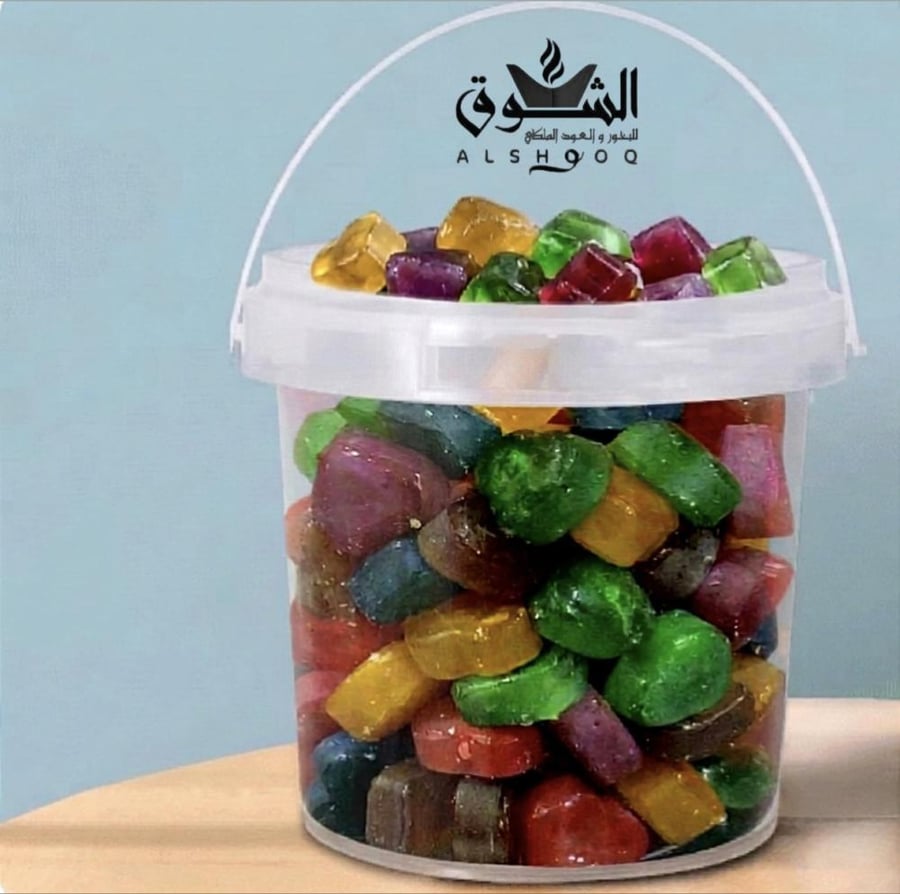 سطل مستكه مشكل  6 أنواع   بسعر الجملة الوزن كيلو 1000 جرام  بخور توت هيل لافندر كادي فل عود 720 قطعة بخور