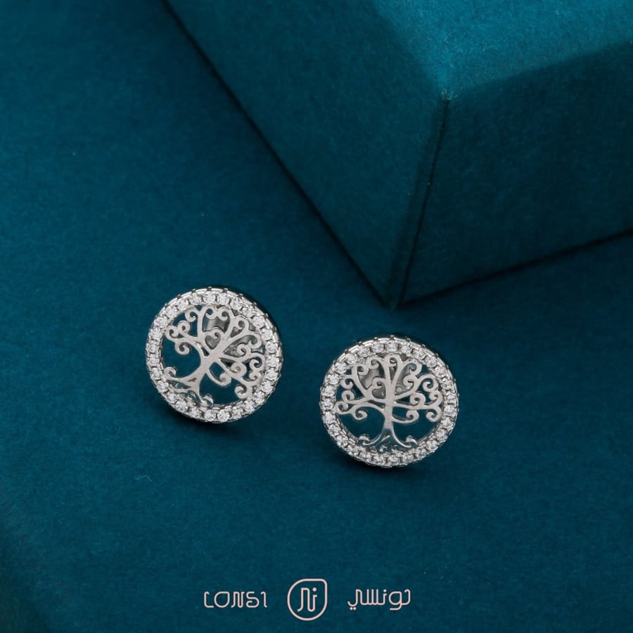 حلق تصميم مميز فضة عيار 925